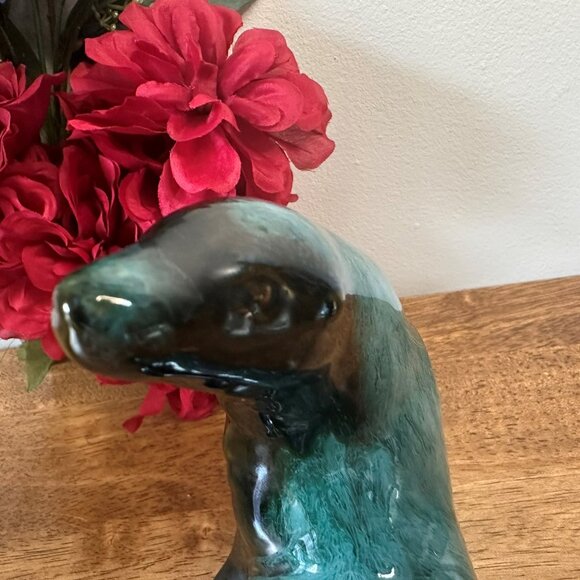 Blue Mountain Pottery Seal Figurine Canadian Vintage Collectible Green Drip - Picture 6 of 6